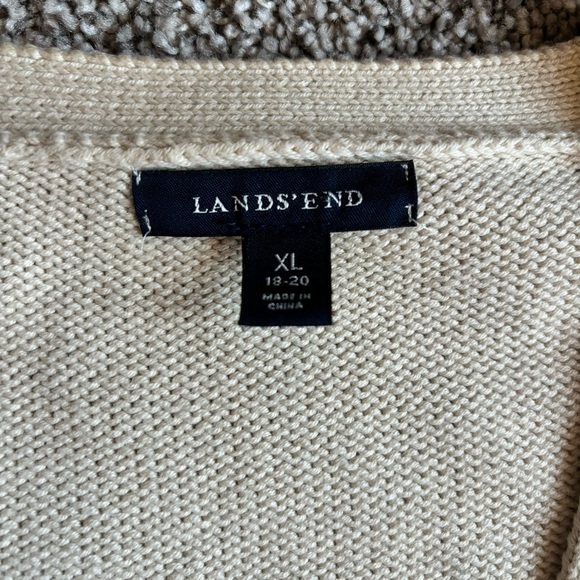 Lands End Cream Colored Button Front Cardigan Women’s Size XL - Picture 8 of 10